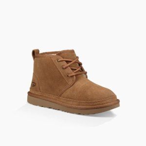 NEW UGG Kids Neumel II Chestnut Lace Up Sneaker Sheepskin Fur Lined Ankle Bootie